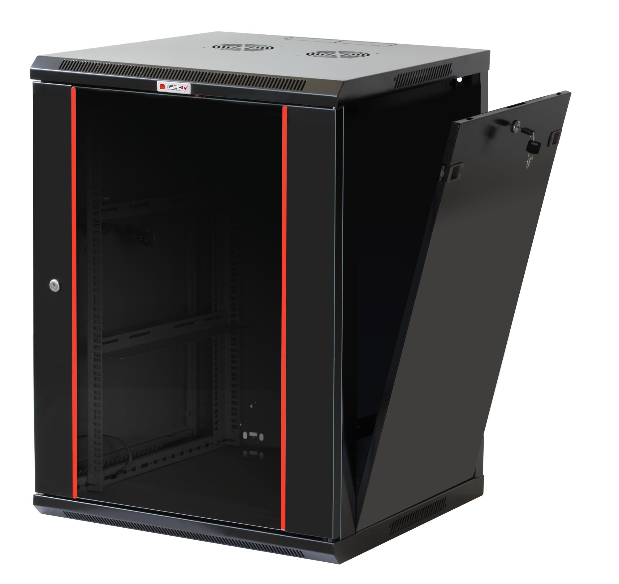 Techly Professional 620690 Armadio Rack 19" a Muro 20 unità Sezione Unica Prof. 450mm Nero Nero