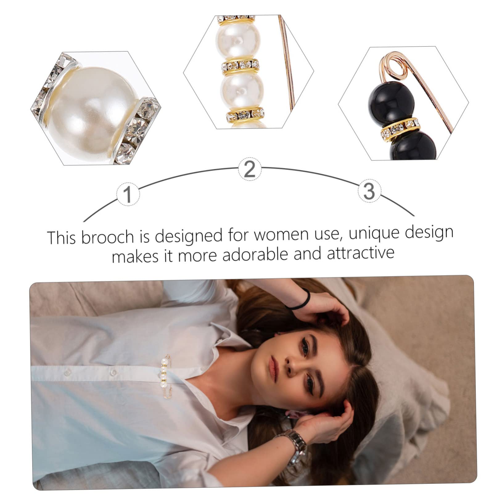 JYNVO 8 Stück Sicherheitsnadeln Mit Perlen - Dekorative Anstecknadeln Set