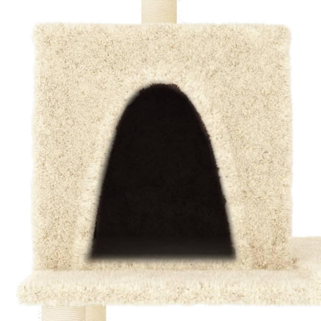 Rascador para gatos, árbol trepador de 167 cm de alto, con columnas de sisal, funda de felpa y construcción estable de material de madera, incluye cueva, hueco y plataforma de observación