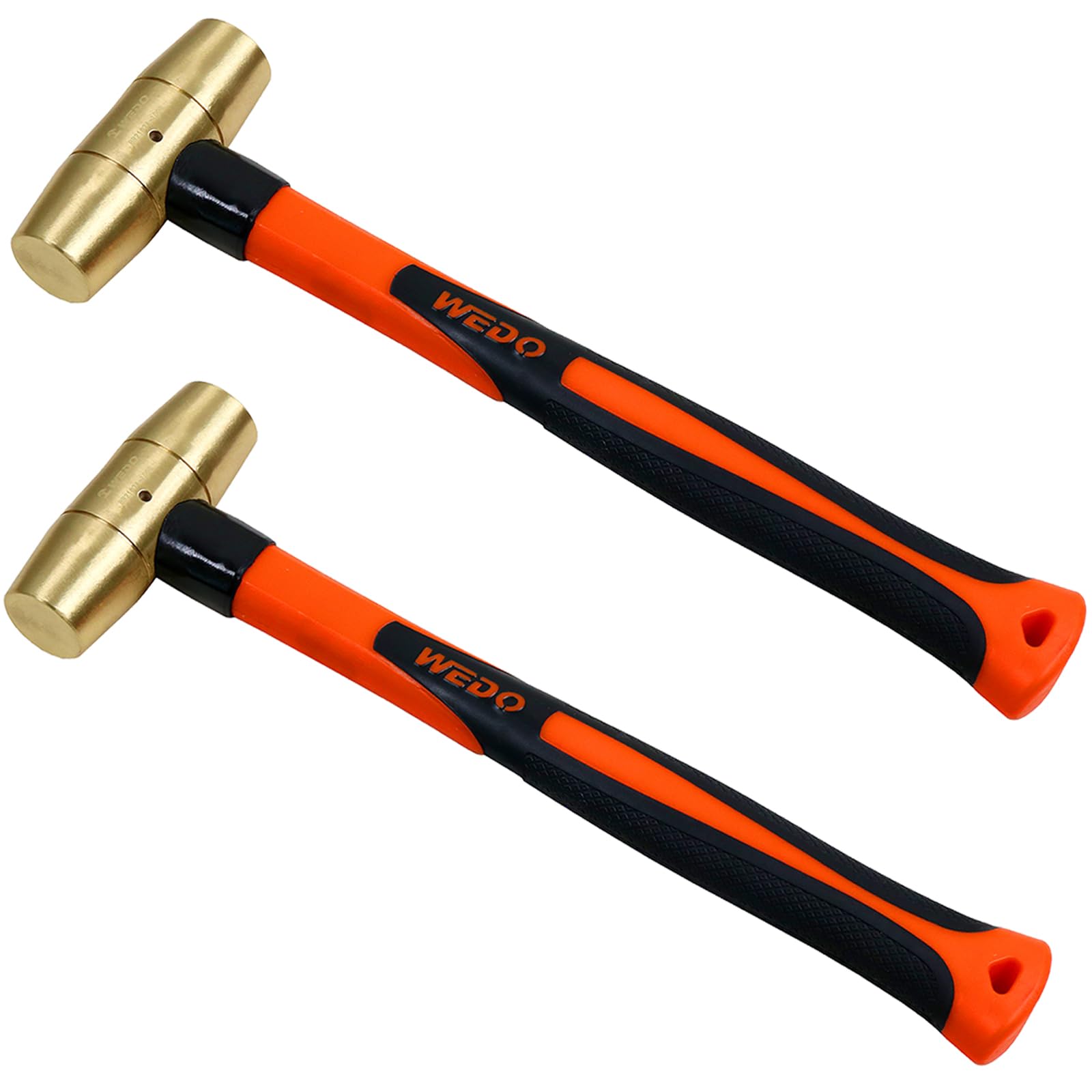 WEDO Juego de 2 Martillo de Bola con Mango de Fibra de Vidrio,225g+675g,Cabeza Forjada,Martillo de Metal para Trabajos de Metal