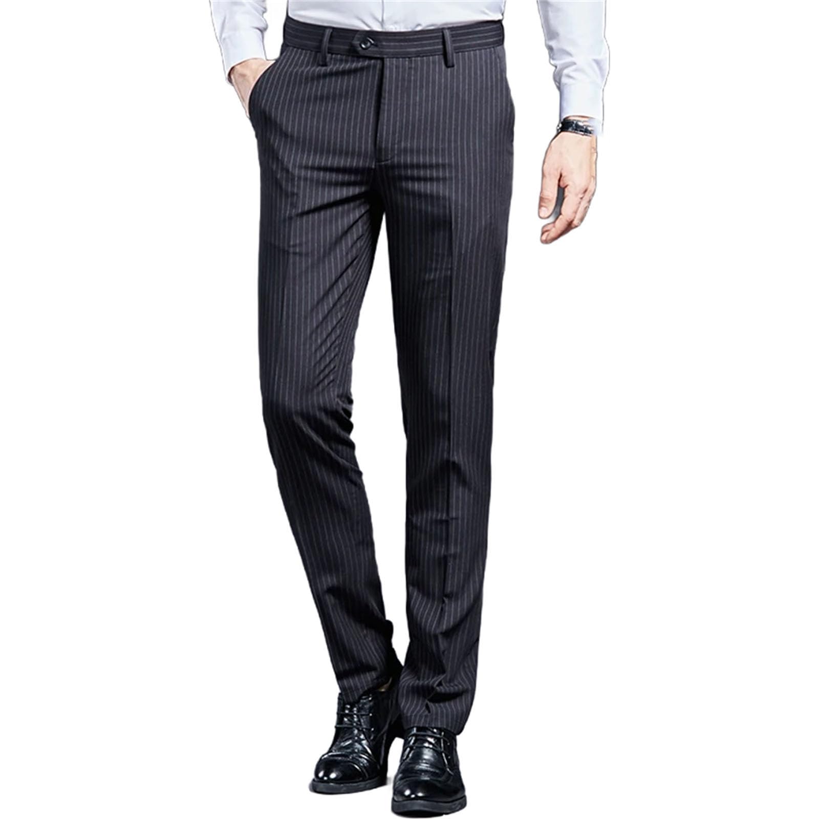 Pantaloni da uomo, casual, da ufficio, lavoro, matrimonio, feste, pantaloni a righe