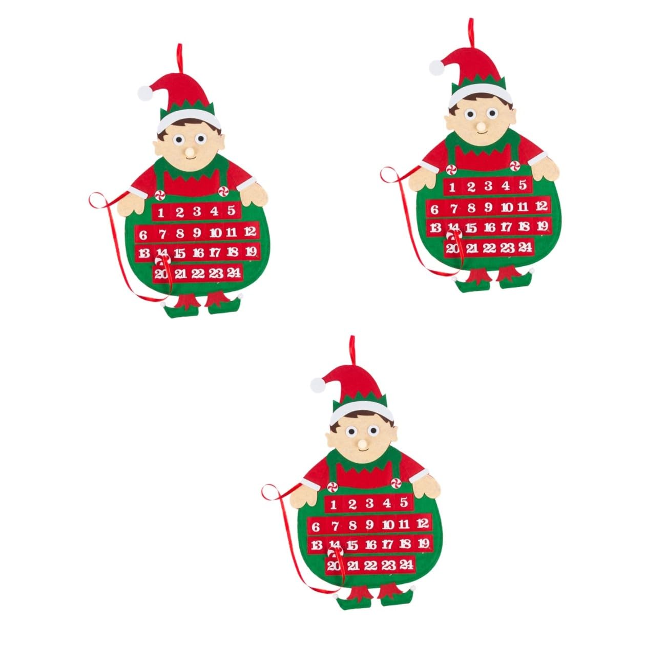 IMIKEYA 3 Stk Countdown-Kalender Krippendekor Weihnachten DIY Kalender Weihnachtsdekorationen weihnachts party Ornament festlicher Adventskalender kreativer Kalender Weihnachtssocken