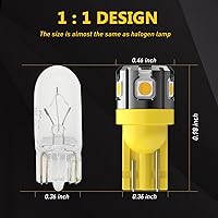 Vista 4 de PHINLION 194 foco LED amarillo ámbar súper brillante 168 2825 2827 T10 W5W miniatura focos LED de repuesto para luces de interior de coche, domo