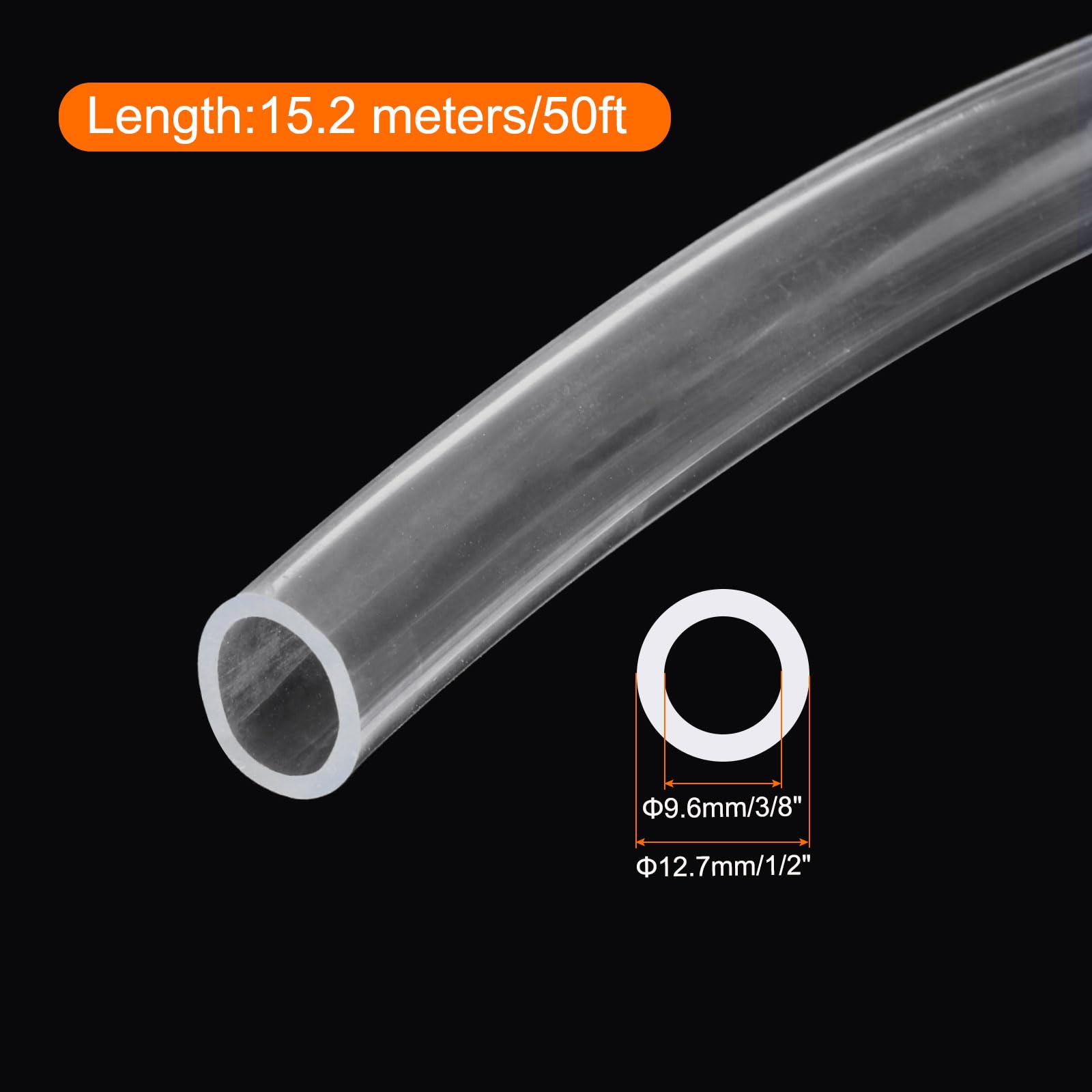 QUARKZMAN Tubo in PVC trasparente 9,5mm x 12,7mm Tubo in plastica PVC Tubo