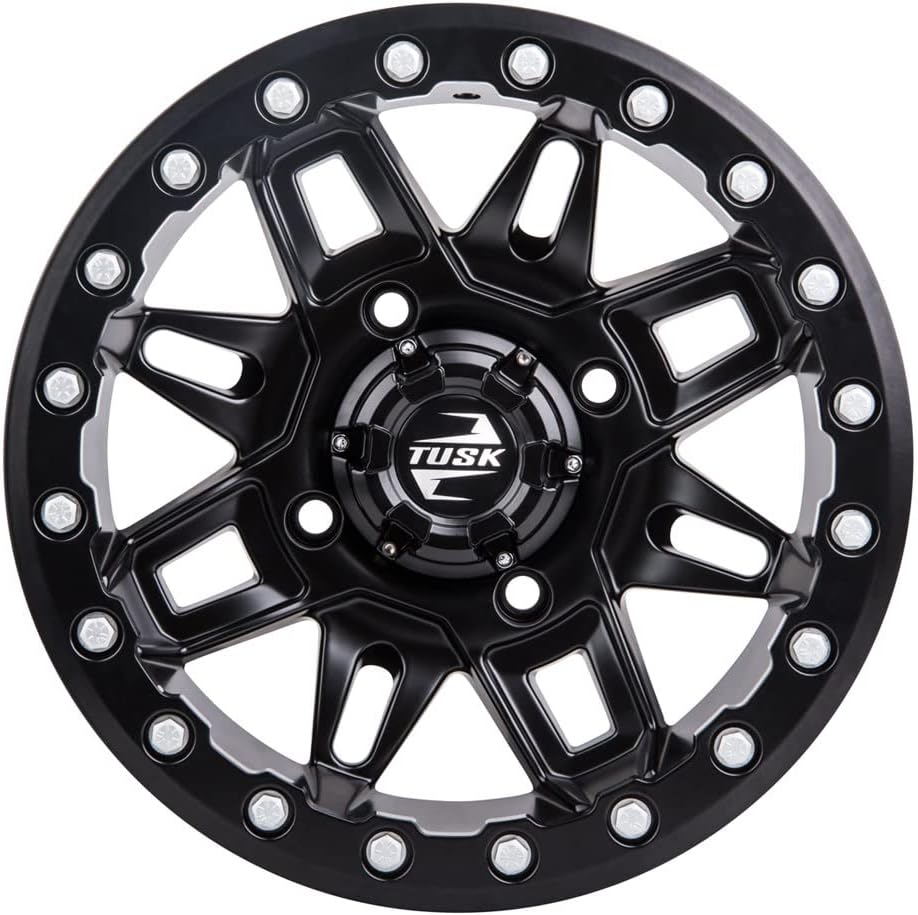 TUSK 4/156 Wasatch Beadlock Wheel 15x7 5.0 + 2.0 Matte Black Compatible with POLARIS RZR Trail/XP/ProXP/General/Ranger KAWASAKI KRX/Ridge/Mule Pro YAMAHA RMAX/YXZ