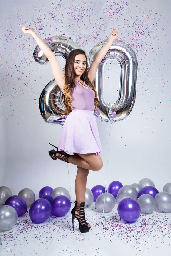 Image of Silver Number 10 Balloon 40 inch, 10 Number Balloons, 10th Silver Birthday Decorations, 10 Year Old Silver Party Supplies
