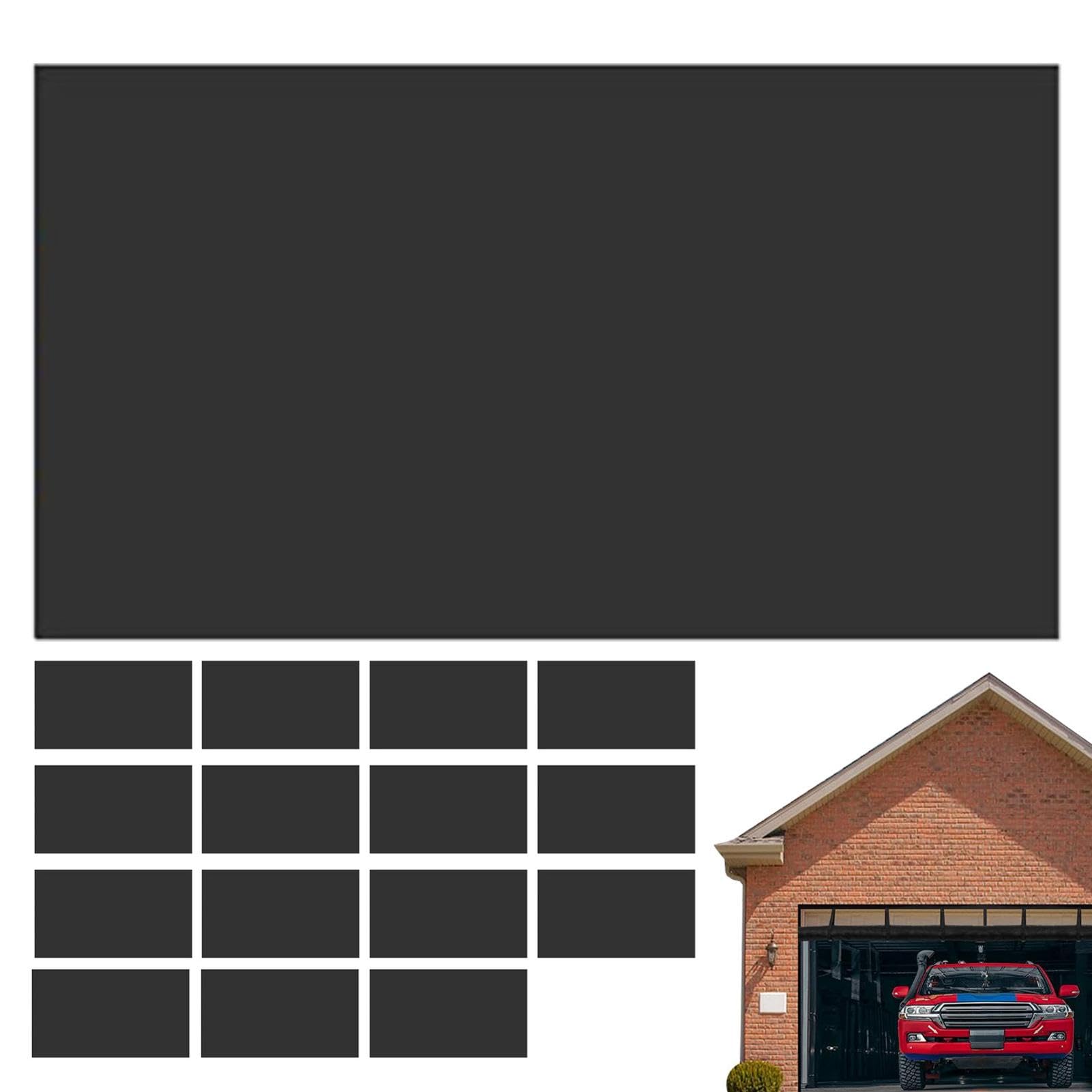 Paneles magnéticos para puerta de garaje juego de 16 imanes negros decorativos para exterior