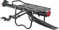 ROCKBROS Rear Bike Cargo Rack with Quick Release, Fender & Reflector - 55lbs Capacity for Mountain Road Bikes