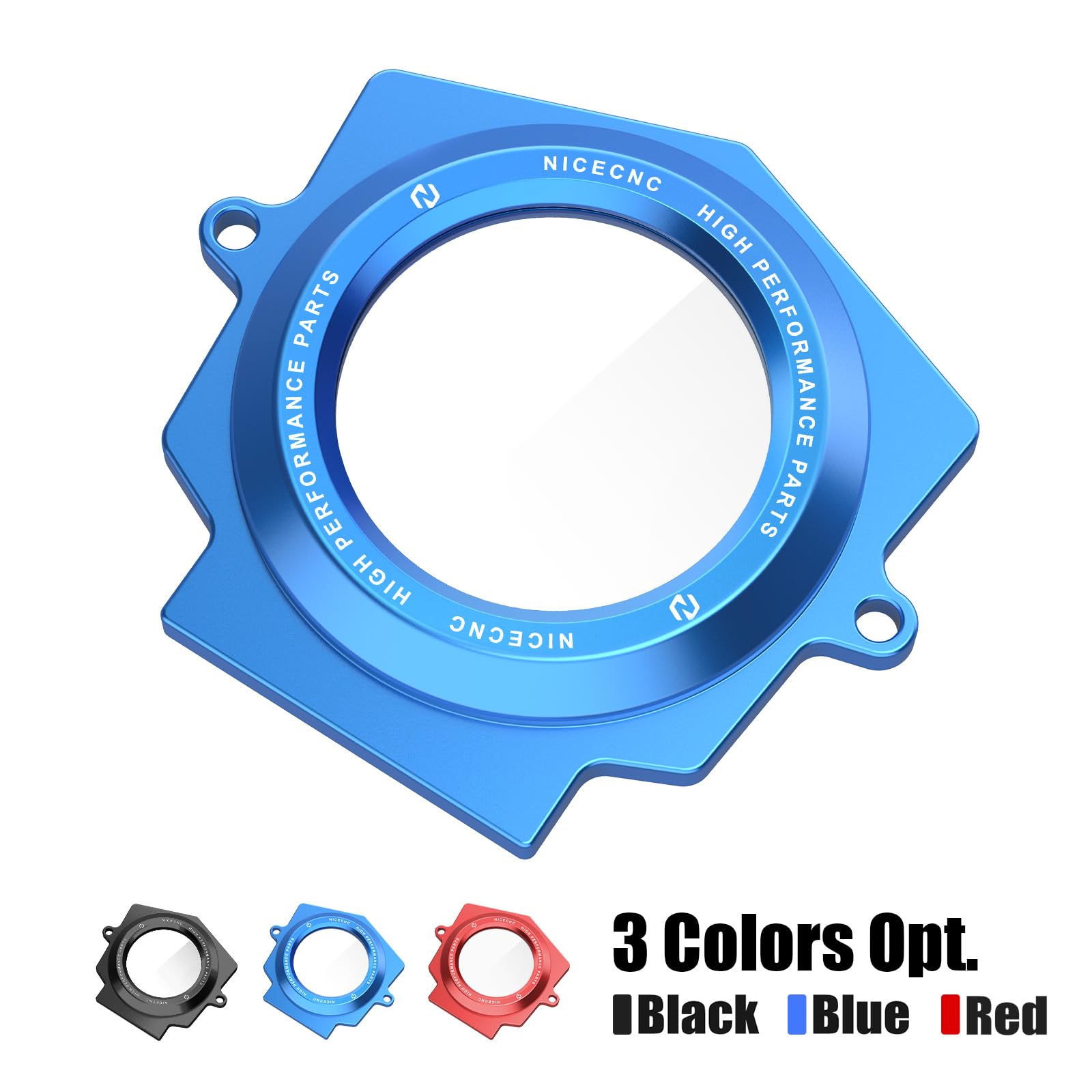 NICECNC Cubierta de Eje de Leva Transparente de aleación de Aluminio Azul Compatible with Yamaha Raptor YFM 700 2006-2024, Raptor 700 R 2009-2024, Raptor 700 SE 2009-2024