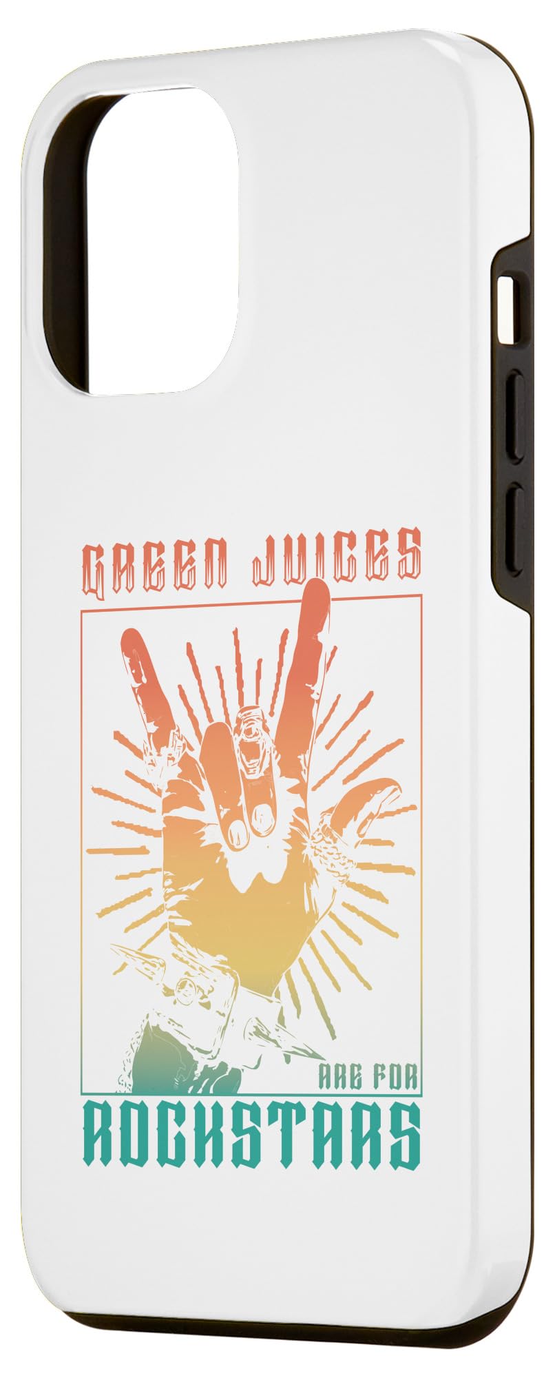 iPhone 14 Plus Green Juices Are for Rockstars - Retro Rock Lover Case - Image 2