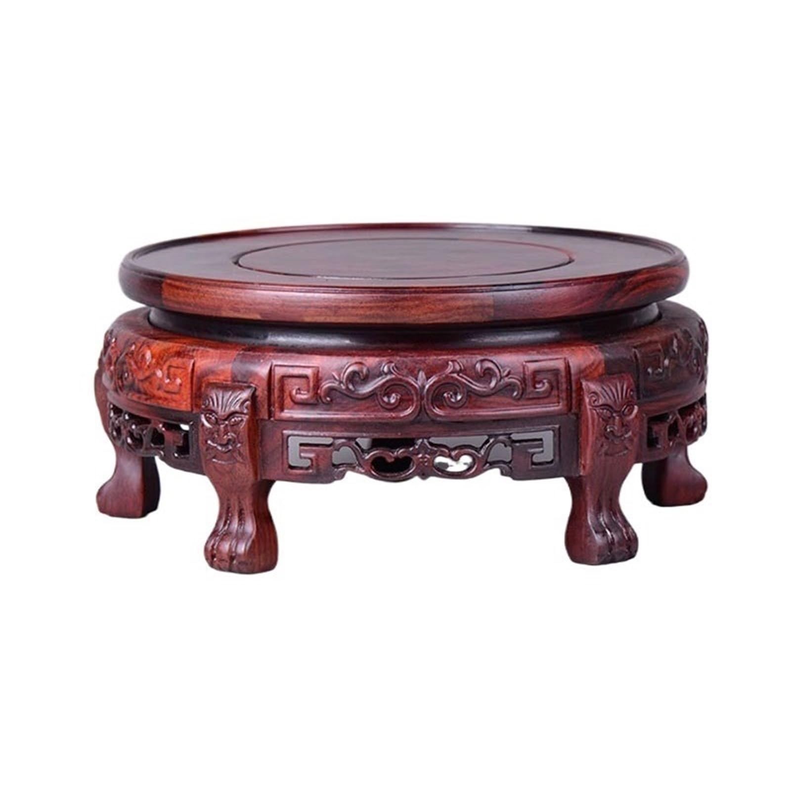 Hhmmei2024-23 Bonsai Rack Chinese Style with Foot Red Rosewood Pedestal, for Vase Teapot Potted Display Base Bonsai base