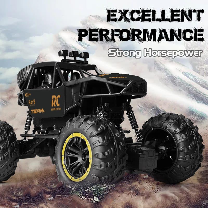 Image of CADDLE & TOES Remote Controlled Monster Like Model Sports Car and Controlling Speed with Gun Remote Toy (Green), Kid, Rechargeable Car for Kids| Monster Truck (Xt-Black)
