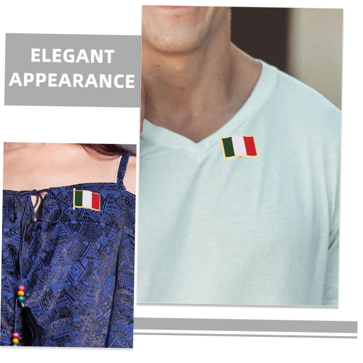 GALPADA 100 Stück Brosche Mit Italienischer Flagge Ästhetische Brosche Für Schals Anstecknadel Für Herren Anzug Anstecknadel Anstecknadel Mit Italienischer Flagge Metall