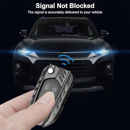Miniatura 4 de SUNCARACCL Funda para llavero Chevy con llavero, aleación de zinc, funda de protección completa para llave inteligente Chevrolet Equinox Camaro