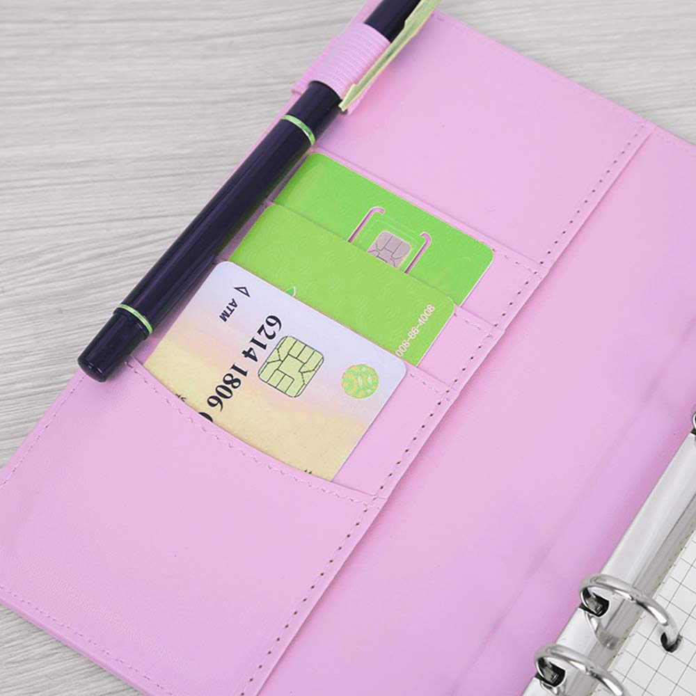 Carpeta de piel sintética con hebilla magnética para cuadernos o planificadores personales de papel recargable u hojas sueltas de tamaño A5, color blanco