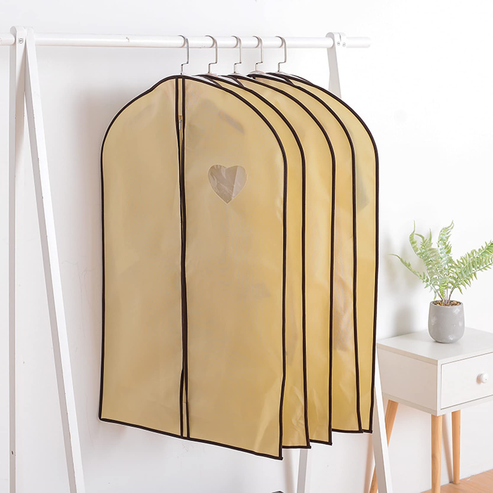 Confezione da 4 sacchetti per indumenti, 60 x 100 cm, con cerniera, trasparenti, antitarme, con tassello da 10 cm, sacchetti protettivi da appendere per guardaroba, abiti, cappotti, abiti, piumini