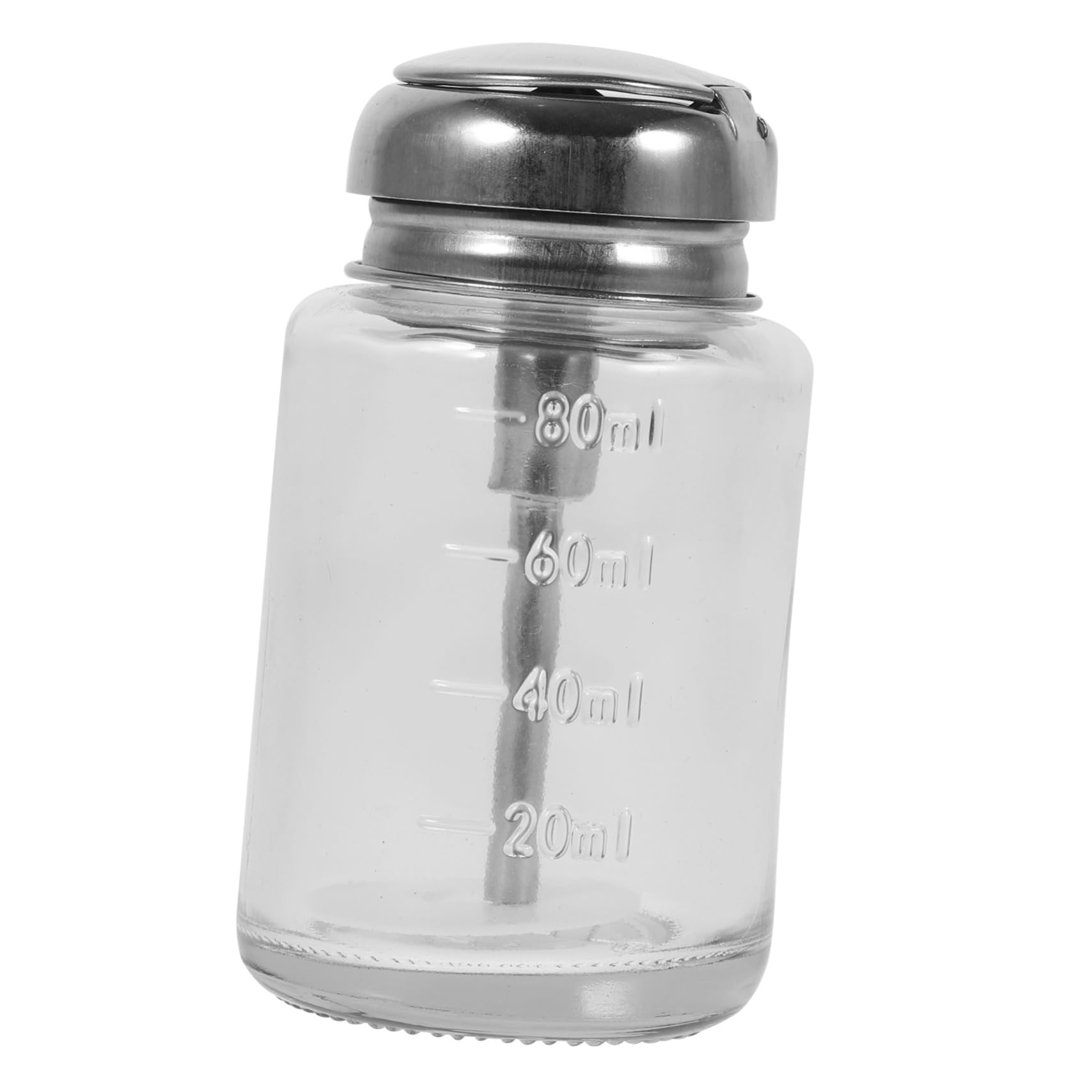 FOMIYES Nail Remover Bottle Press Liquid Dispensers Travel Size Refillable Pump Bottles Glass Storage Container