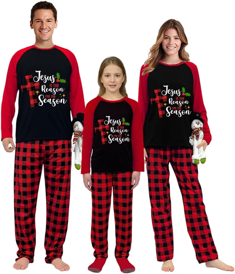 Plus Size Couple Christmas Matching Pajamas Set