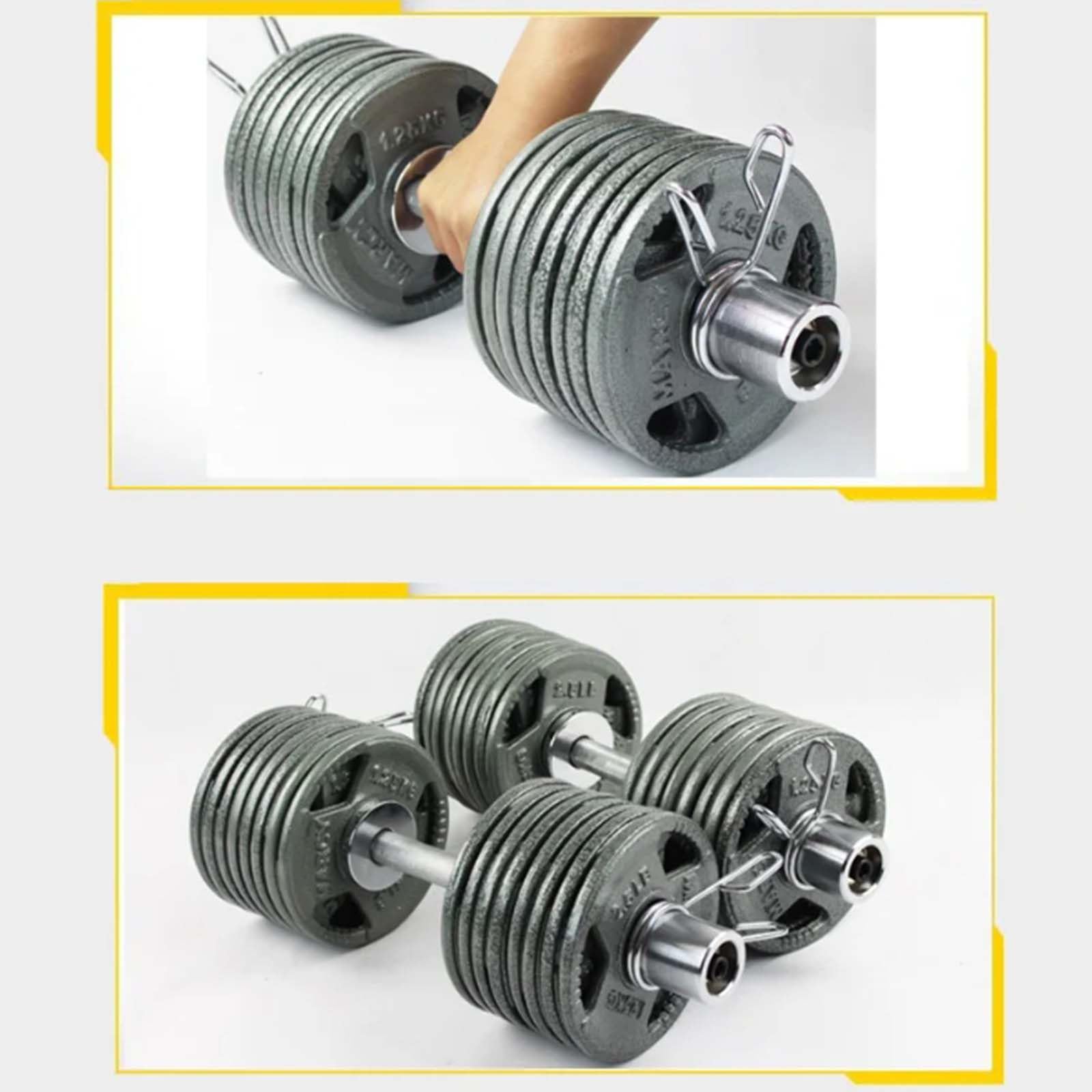 Barra Olímpica para Mancuernas con Abrazaderas, Barra De 50 Cm con Capacidad De Carga para Discos Olímpicos De 5 Cm, Gimnasio En Casa para Levantamiento De Pesas