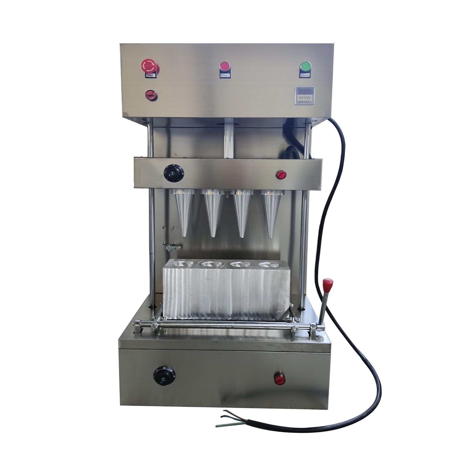 LGXEnzhuo 110V 2800W Commercial Pizza Cone Forming Machine Maker, 4 Threaded Heating Elements, Cone Size 2.76