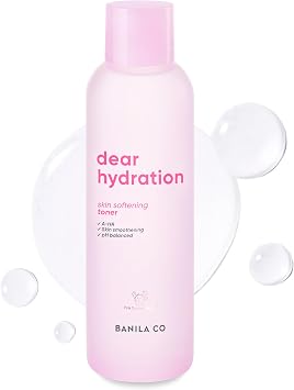 BANILA CO Dear Hydration Skin Softening Toner | Mild pH & Alcohol-Free | Dermatologist Tested | Balances, Hydrates, Gentle Exfoliation Moisturizing Toning Water with AHA 200ml / 6.76 fl oz