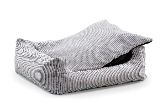 Foto 3 de 6 de Gutekissen® Hundebett aus weichem Material, gefüllt mit Polyurethanschaumstoff, Geripptes Material…