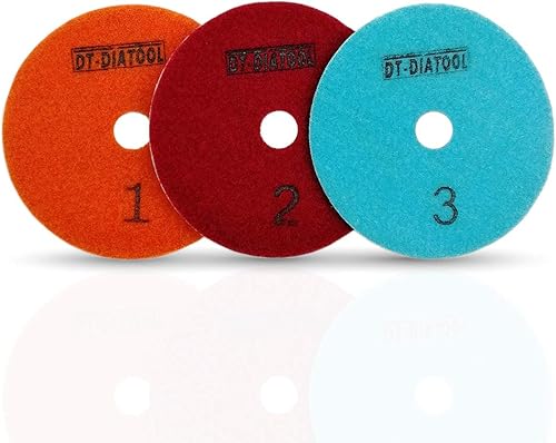 Miniatura 6 de DT-DIATOOL Almohadillas de pulido de diamante de 3 pasos de 4 pulgadas para terrazo de mármol de granito (juegos de 6 piezas)