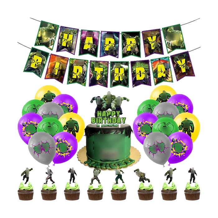 Kit Decorazione Compleanno: 18 Palloncini, Striscione, 13 Cupcake Topper, Tema Variopinto, Per Feste E Decorazioni