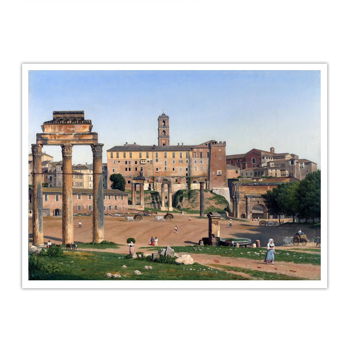 SHENGPOSTER View of the Roman Forum Eckersberg Canvas Wall Art Ancient Rome Ruins Landscape Canvas Prints Artwork Home Office Wall Decor Poster Frameless 60x80cm