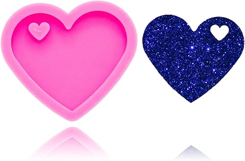 Molde de resina con forma de corazĂłn y huella para llaveros de resina epoxi Molde de resina con forma de corazĂłn y huella para llaveros de resina epoxi