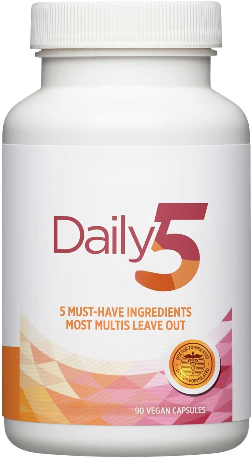 5 diarios, multivitamínicos, aptos para hombres y mujeres. | Apoya los huesos, promueve el metabolismo, natural y orgánico.