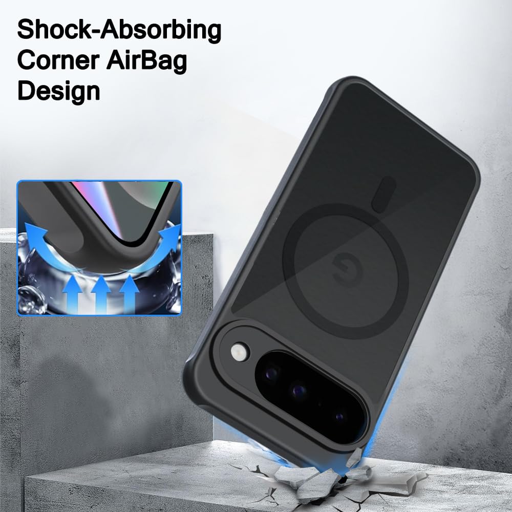 TheGiftKart Hybrid Matte Frosted Translucent Back Cover Case for Pixel 10 Compatible with MagSafe | Shockproof Design | Camera Protection Module | Hard Case Cover (PC & TPU, Frost Black) — Amazon image 3