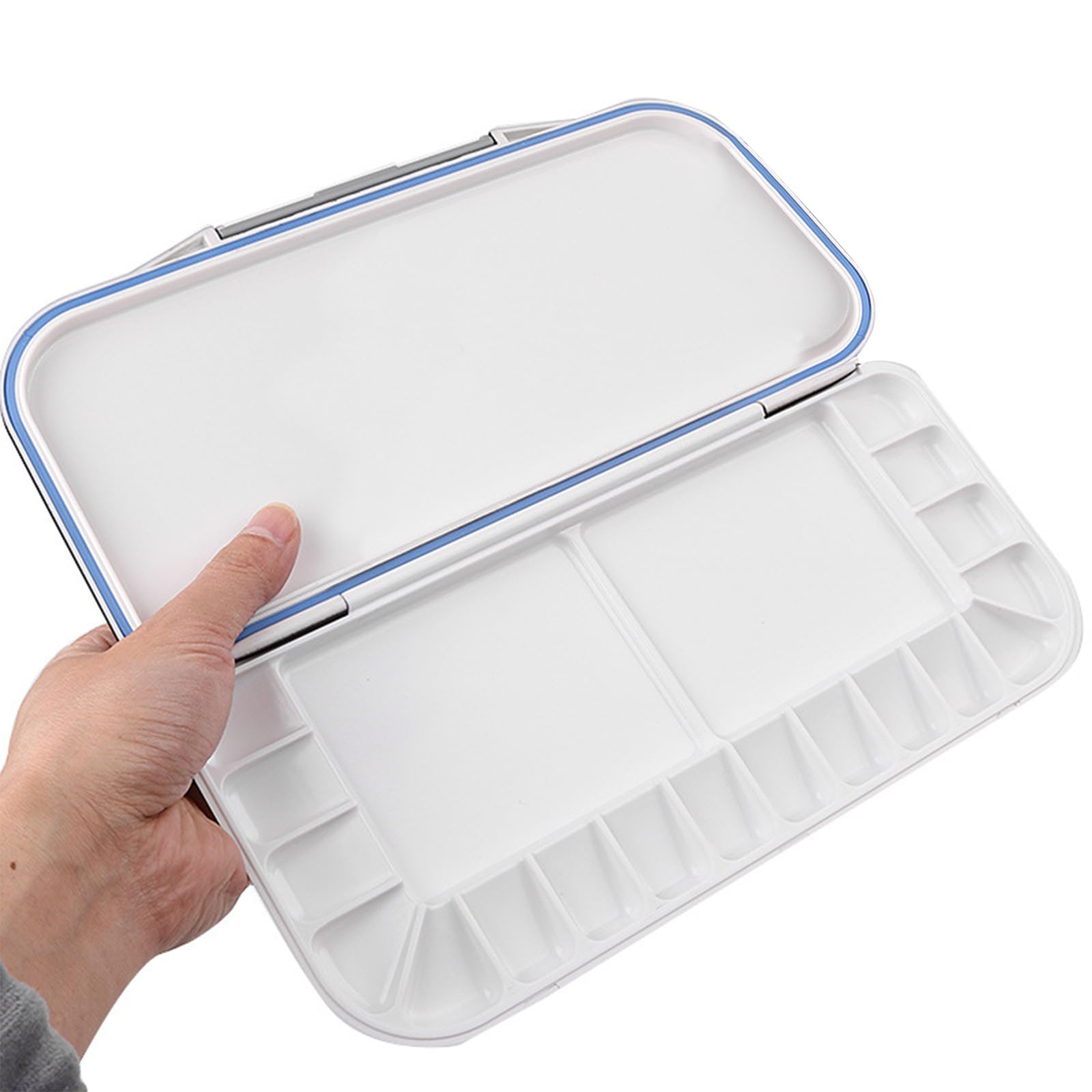CHENGZI 18-panel watercolor palette with flip top moisturizing palette, White - Image 2