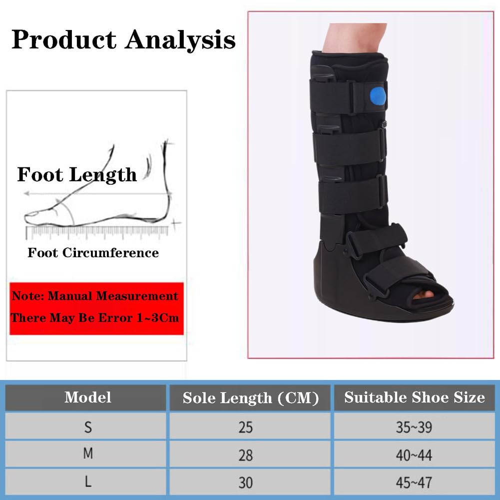 Andador De Aire Fundido, Soporte Ortopédico para Piernas, Férula para Pie Caído, Bota para Caminar para Esguinces De Tobillo O Pie, Bota para Fracturas, A Izquierda, L, A Izquierda, L