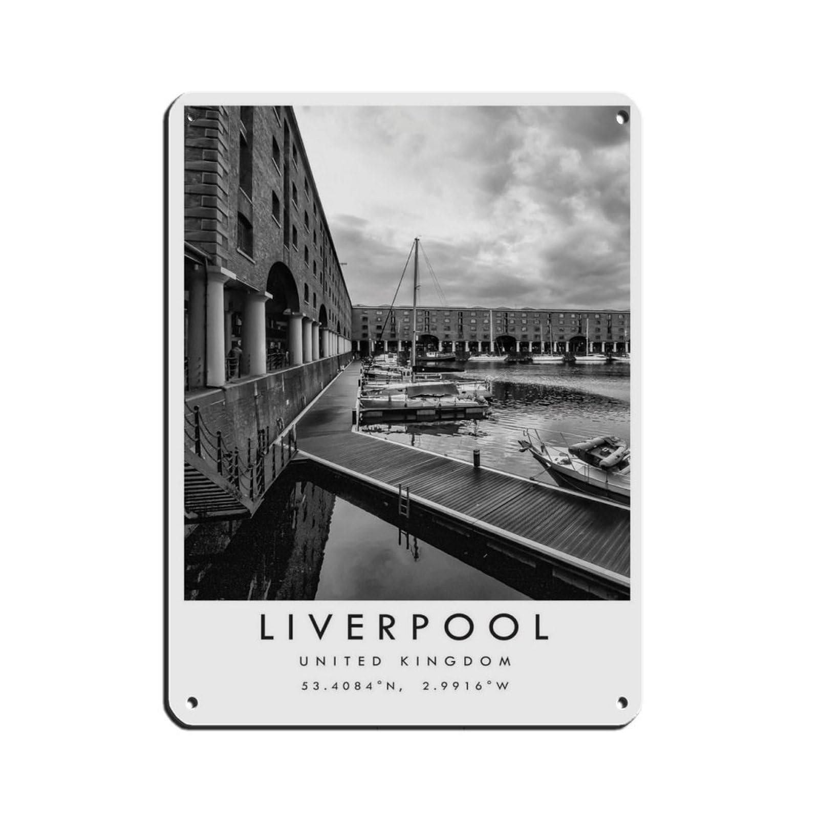 Liverpool Travel,Liverpool Poster Retro Poster Metal Tin Sign Chic Art Retro Iron Painting Bar People Cave Cafe Family Garage Poster Wall Decoration 12x16inch(30x40cm)