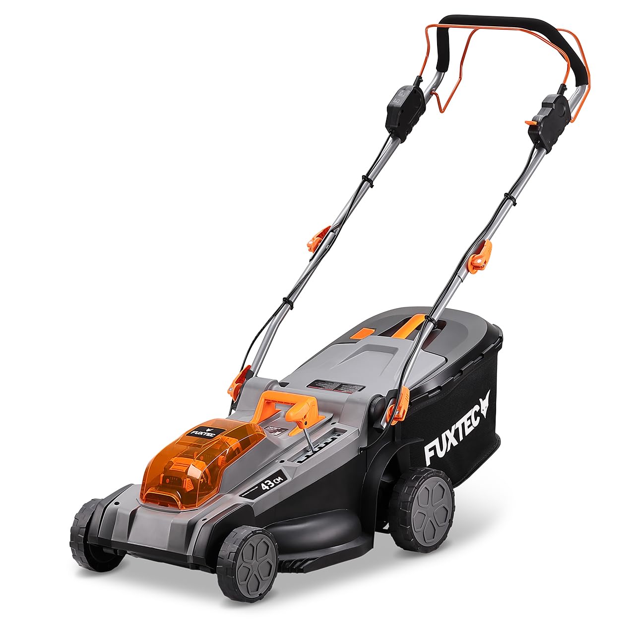 FUXTEC Tagliaerba a batteria FX-E2RM43PRO • 43 cm larghezza taglio • 40V batteria litio • trazione con velocità variabile • funzione mulching • regolazione altezza 25–75 mm