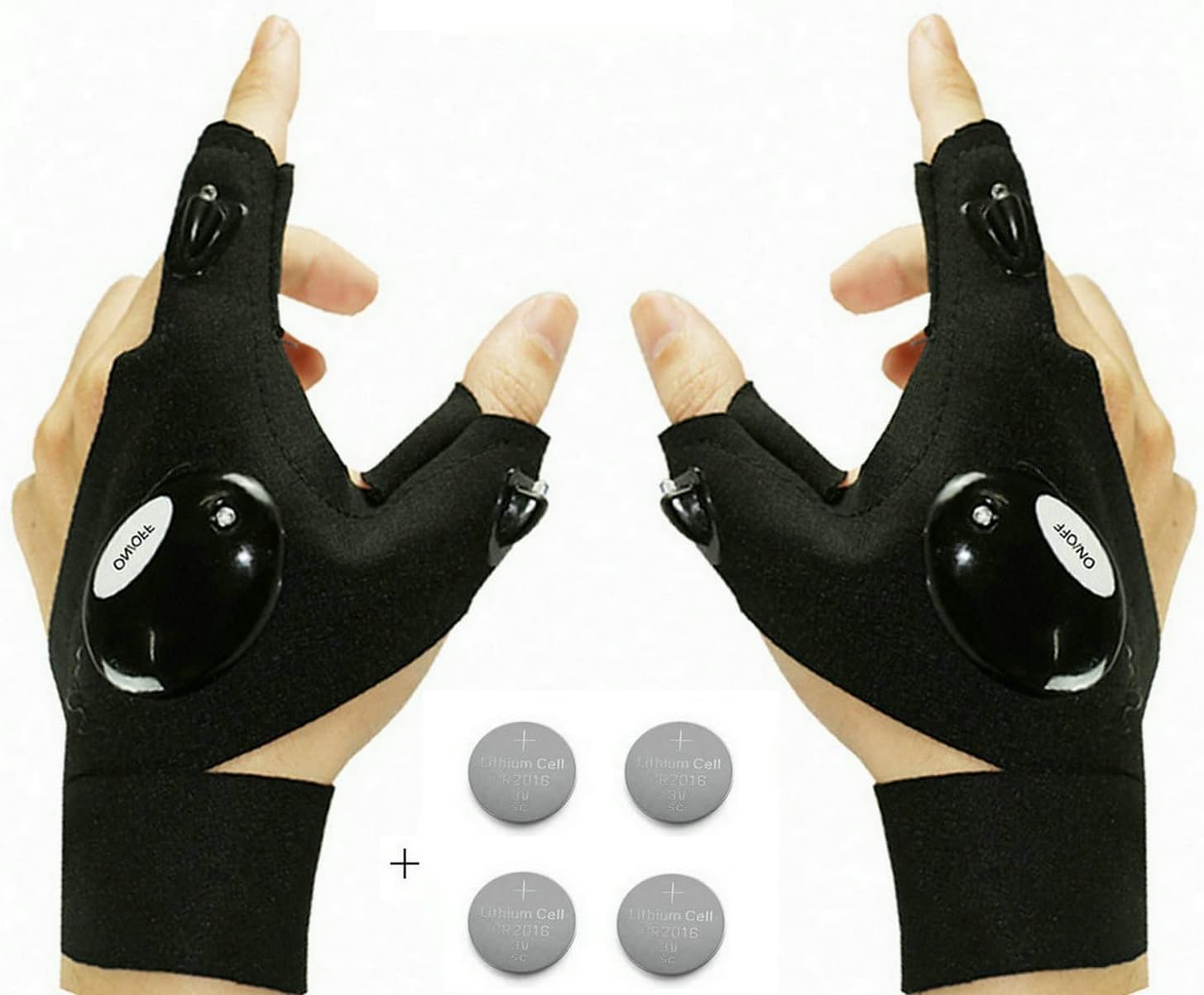 LED Flashlight Gloves for Men - Unique Gifts for Dad, Husband, Boyfriend and Father's Day, Hands-Free Lights and Stretchy Straps, Ideal for Camping, Fishing, Repairing and Car Gadgets Idea