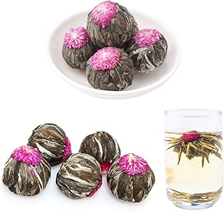 16 Balls Different Blooming Tea - Individually Sealed Flowering Tea Balls - Hand-Tied Natural Green Tea Leaves & Edible Flowers