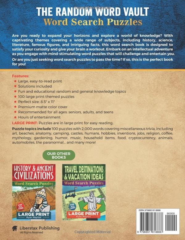 Miniatura 2 de The Random Word Vault Large Print Word Search Puzzles A Wonderful Word Find Book for Seniors, Adults, & Teens to Entertain & Relieve Stress