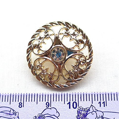 Chenkou Craft New 20Pcs Gold Alloy Rhinestone Crytal Hollow Buttons 25Mm Sewing Craft Lots #TOP3