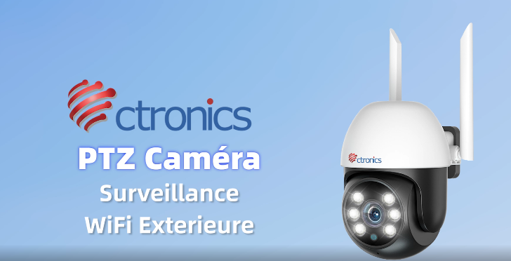 Ctronics PTZ Caméra Surveillance Extérieur 4MP 6x Zoom Hybride WiFi 2.4