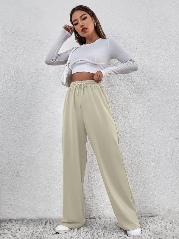Image of Beas Trend's Women's Cotton Terry Track Pants for Summer | Cute & Relaxed Hip Hop Style | All-Day Comfort with Long Length