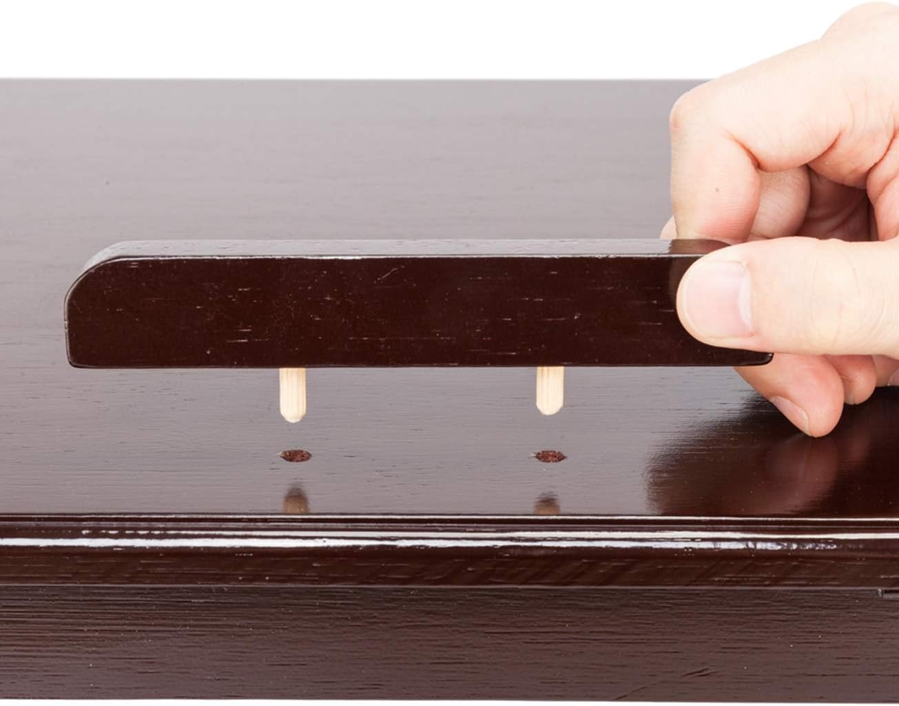 21 x 13" Bamboo Laptop Table, Durable Portable Assembled Fashionable Foldable Bed Desk for Laptop Study Writing, with Adjustable Height, Coffee Color MITPATY