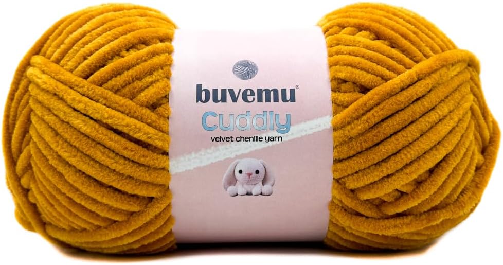 Buvemu Cuddly Velvet Chenille Yarn, Super Soft Fluffy Bulky