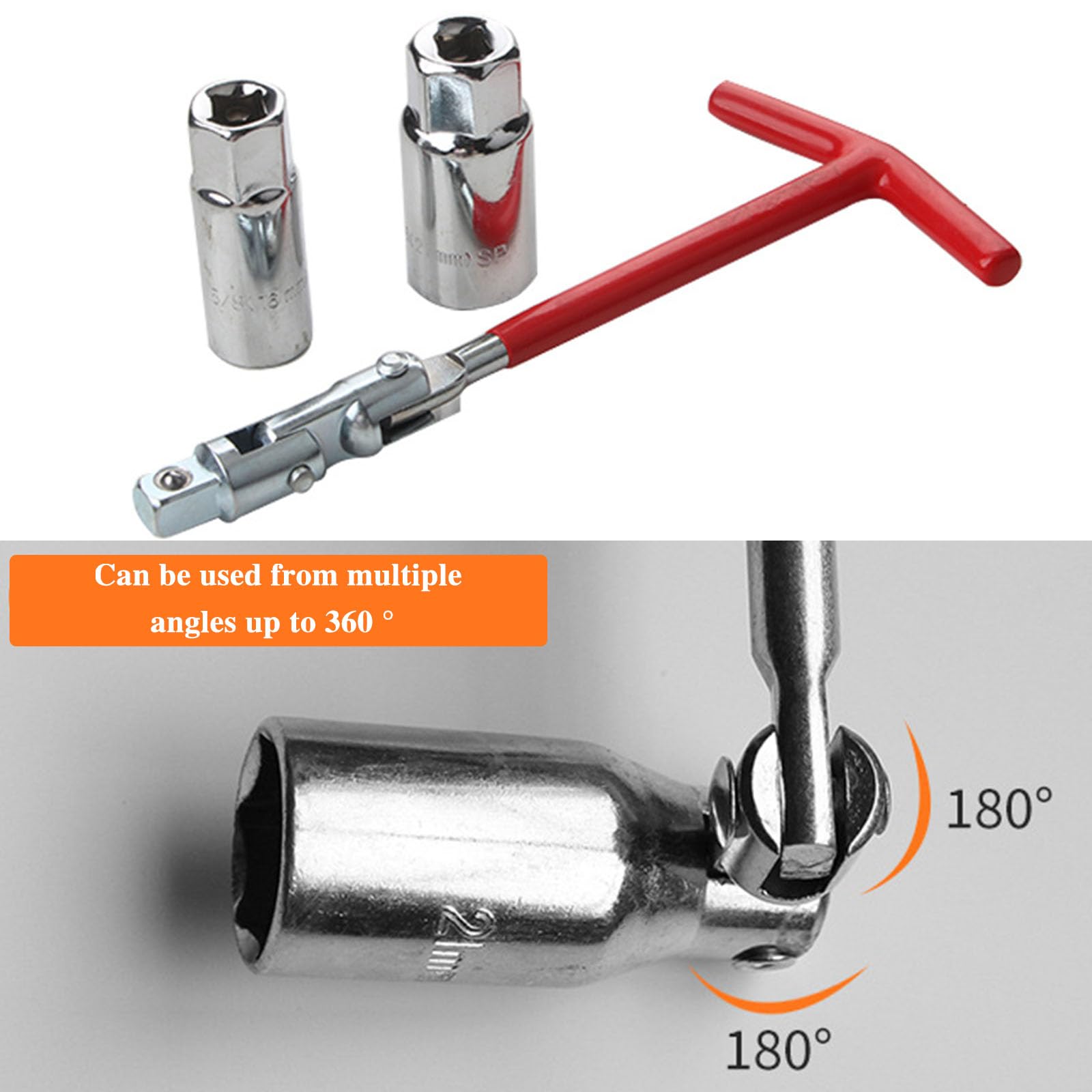 BE-TOOL Zündkerzenschlüssel 16/21 Mm – Flexibles Werkzeug Mit T-Griff Für Auto & Motorrad