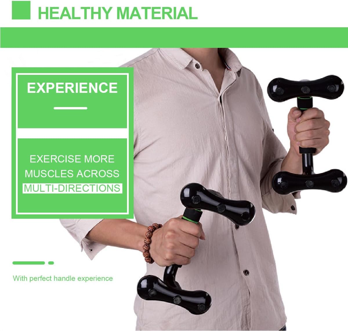 Pushup Bars Pushup Stands with Anti-slip Handles Portable Green Black for Home Gym Strength Training and Abdominal Muscle Exercise