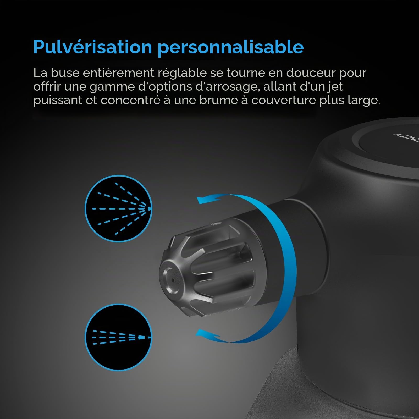 AC Infinity Pulvérisateur automatique, vaporisateur électrique portable de 2 L, graphite. | Rechargeable USB avec bec verseur réglable pour fertiliser les plantes jardinage et nettoyage