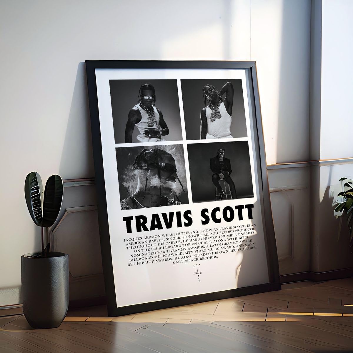 Craft Maniacs TRAVIS S 4 BLK COLLAGE A4 FRAMED MATT LAMINATED POSTER FOR ROOM DECOR & GIFTING