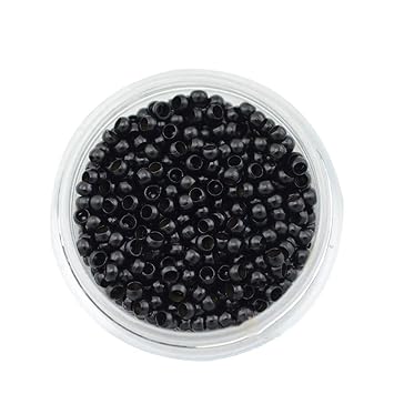 PARAHAIR 1000 Pcs 2.5mm Nano Rings Beads Loops for Nano Hair Extensions (#1 Black)