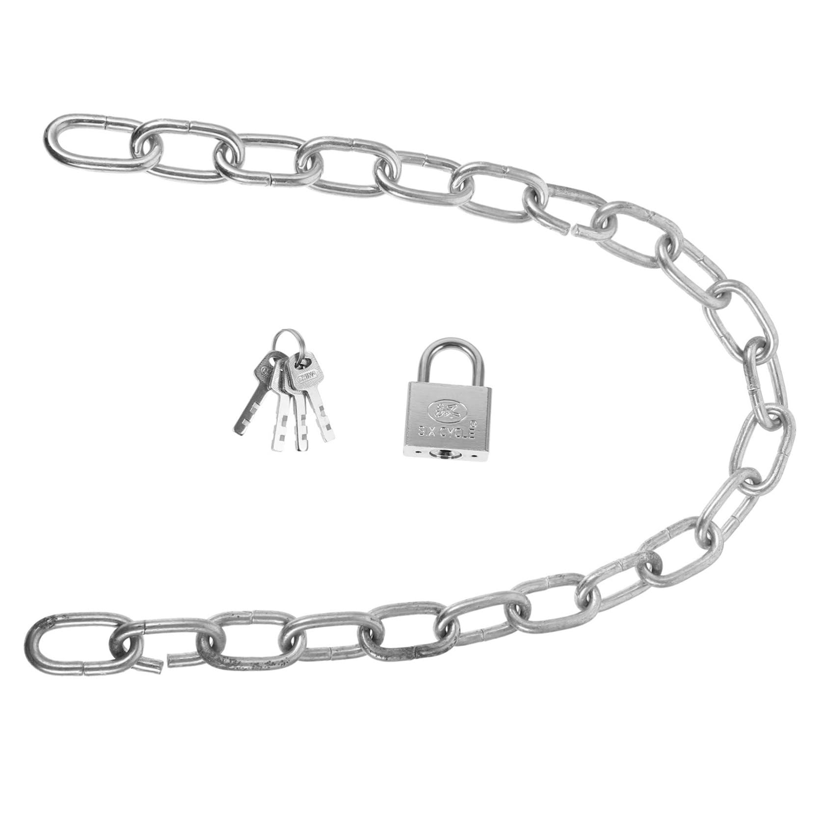 Gogogmee Bike Lock Chain Bike Security Lock Anti-Theft Durable Iron Material Fits Standard
